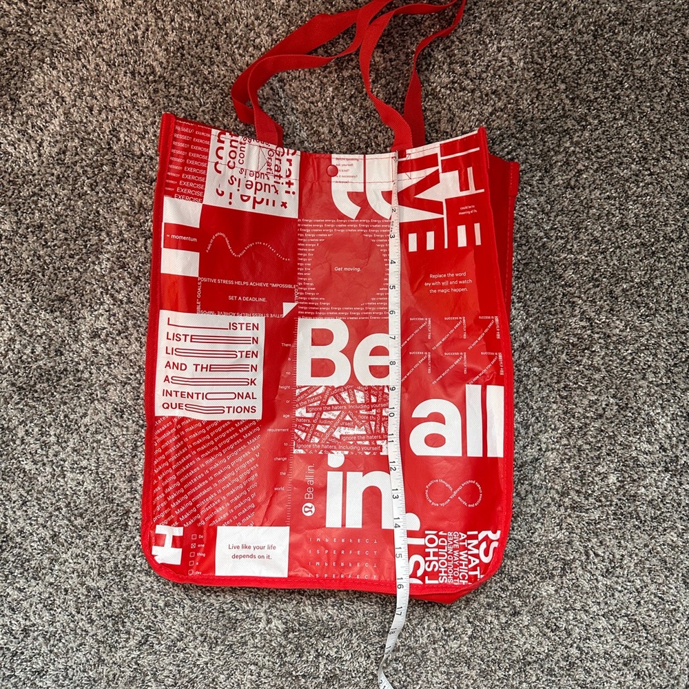 Lululemon Red Tote Bag